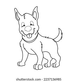 line art illustration of my aunt's cute pet dog
