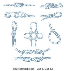 Line Art Illustration of Nautical Knots. Vector Graphic.