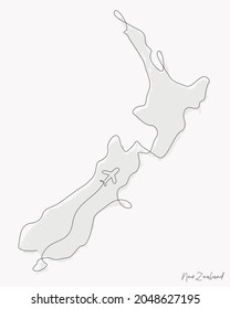 Line Art Illustration of New Zealand Map perfect for Logo, Social Media Template, Banner, and T-Shirt