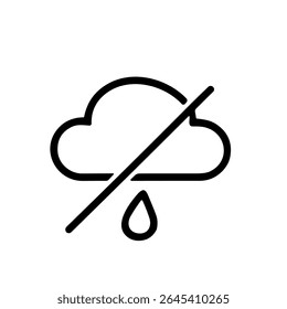 Line Art Illustration No Rain Cloud Symbol Weather Icon Design