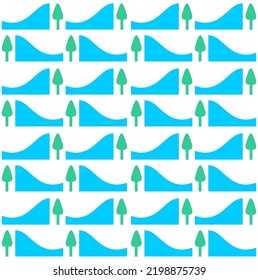 
Line art illustration. Art pattern decoration element background. Modern background trees, mountains.