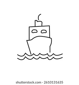 line art illustration, pirate ship example, design