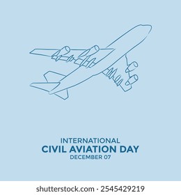 Ilustração de Plano para Celebração do Dia Internacional da Aviação Civil