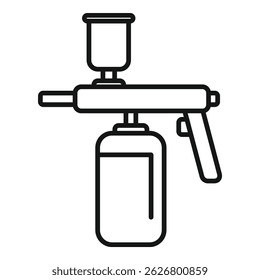 Ilustração de arte de linha de um frasco de pulverização de pressão, adequado para várias necessidades de design