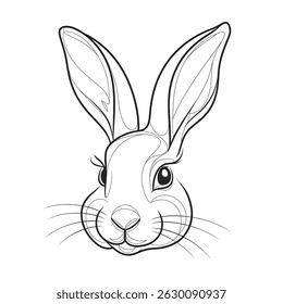 line art illustration Rabbit coloring page 