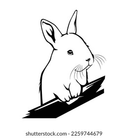 line art illustration of Rabbit, vector EPS10