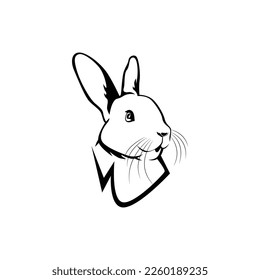 line art illustration of Rabbit, vector EPS10