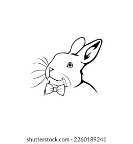 line art illustration of Rabbit, vector EPS10
