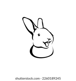 line art illustration of Rabbit, vector EPS10