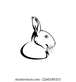 line art illustration of Rabbit, vector EPS10