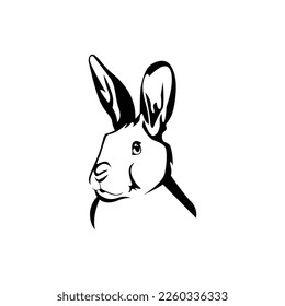 line art illustration of Rabbit, vector EPS10