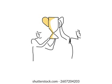 line art illustration representing a champion trophy