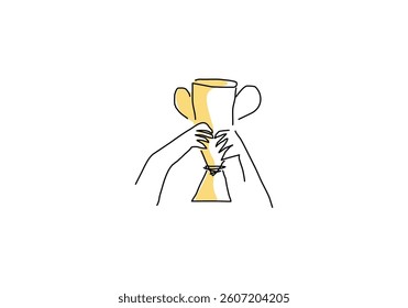 line art illustration representing a champion trophy