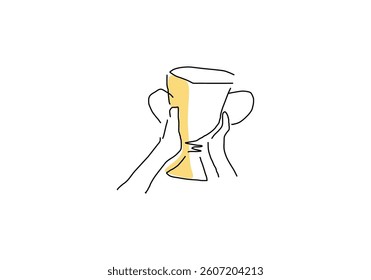 line art illustration representing a champion trophy
