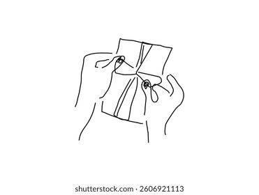 line art illustration representing a surprise gift.