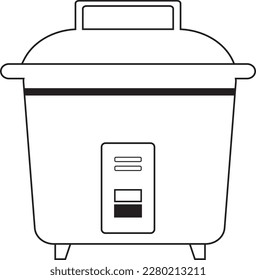 line art illustration of rice cooking tool