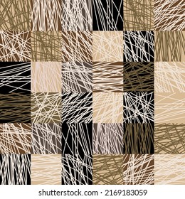 Line art illustration with seamless vector background cage for fabric design. Futuristic minimal wallpaper.