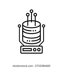 Illustration eines Servers mit Antennen oben