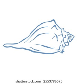 Line Art Illustration of Shell. Vector Graphic.