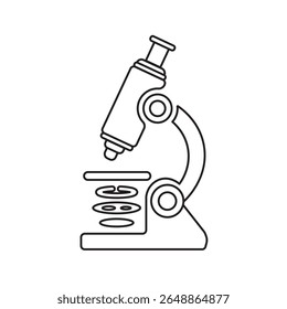 Line Art Illustration of a Simple Microscope science