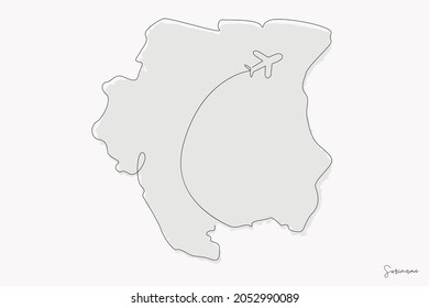 Line Art Illustration of Suriname Map perfect for Logo, Social Media Template, Banner, and T-Shirt