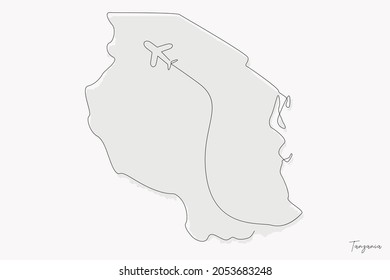 Line Art Illustration of Tanzania Map perfect for Logo, Social Media Template, Banner, and T-Shirt