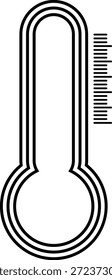 Illustration eines Thermometers mit abgerundeter Glühbirne und geraden Linien