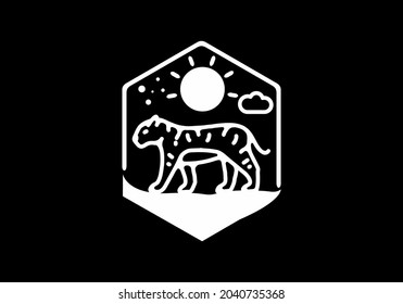 Line art illustration of tiger design