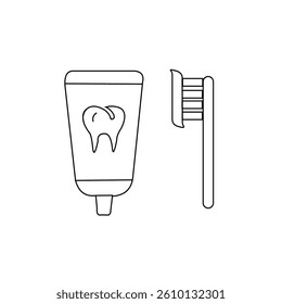 line art illustration, toothpaste design