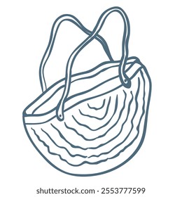 Line Art Illustration of Tote Bag. Vector Graphic.