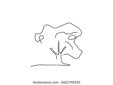 line art illustration of a tree symbolizing global warming, climate change, and environmental impact.