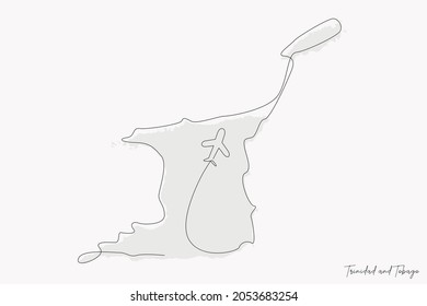 Line Art Illustration of Trinidad and Tobago Map perfect for Logo, Social Media Template, Banner, and T-Shirt