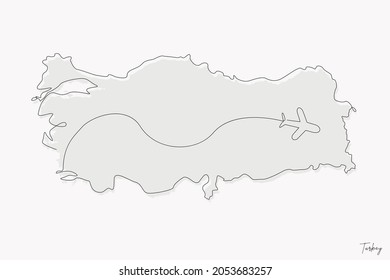 Line Art Illustration of Turkey Map perfect for Logo, Social Media Template, Banner, and T-Shirt