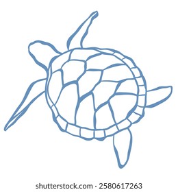 Line Art Illustration of Turtle. Vector Graphic.