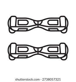 Line art illustration of two self balancing scooters a modern personal transportation device