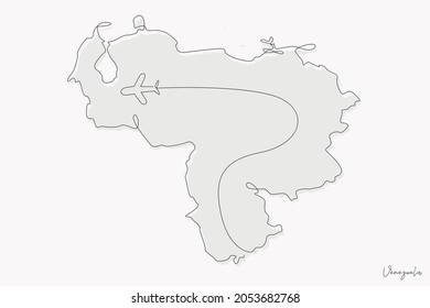 Line Art Illustration Of Venezuela Map Perfect For Logo, Social Media Template, Banner, And T-Shirt