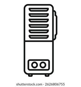 Ilustração em arte de linha de uma torre de computador de mesa vertical