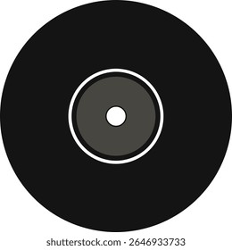 Line art illustration of a vinyl lp record representing classic music nostalgia drawn in a minimalist continuous style perfect for retro art and music merchandise