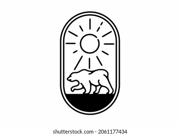 Line art illustration of wild bear design