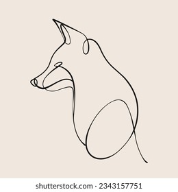 line art illustration of a wolf 