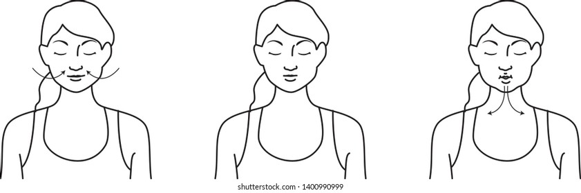 Line art illustration of woman exercise relaxing breathing, vector, outline