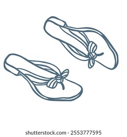 Line Art Illustration of Woman Shoes. Vector Graphic.