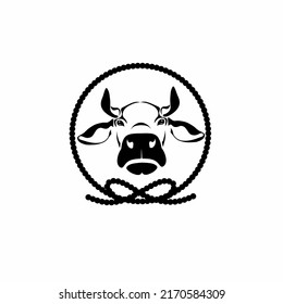 line art image of a cow-shaped logo with a rope loop, you can use this logo as an Eid al-Adha t-shirt or something else