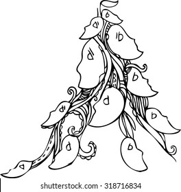 line art of imagination mask design