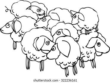 line art of imagination sheep design