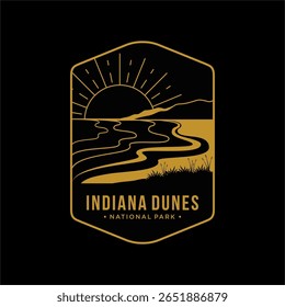 Ilustração do logotipo do emblema de Indiana Dunes National Park Emblem