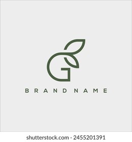 Vector de logotipo de hoja verde G inicial