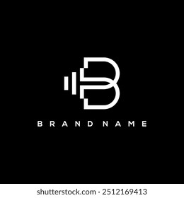 line art initials B Barble Vector del logotipo del gimnasio