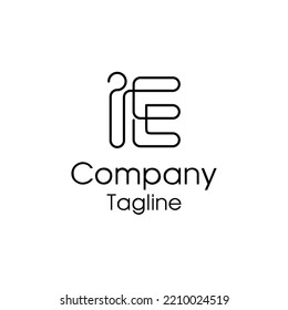 el diseño del logotipo de la línea de las iniciales ET se presenta de forma que dé lugar a un diseño muy moderno adecuado para cualquier empresa