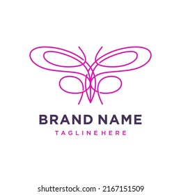 plantilla de logotipo de insectos de arte de línea